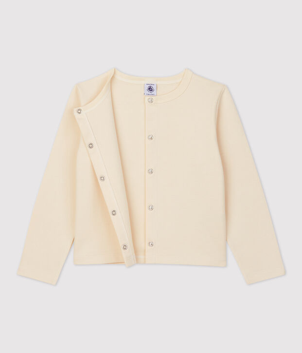 Cardigan in cotone bambina ecru