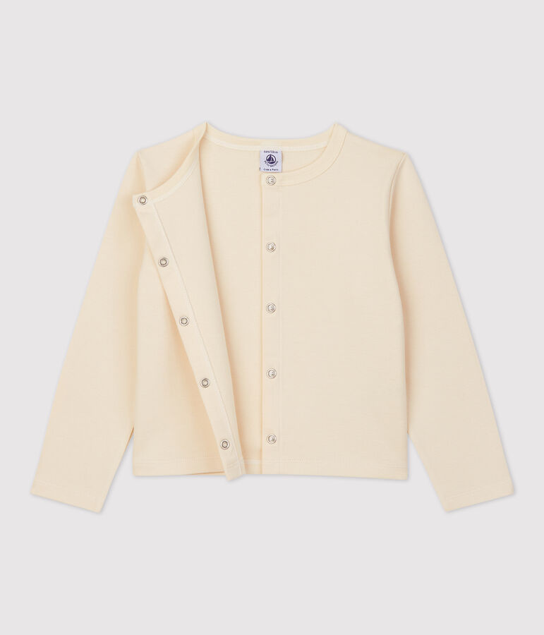 Cardigan in cotone bambina ecru