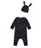 Tutina e cappellino per bebé maschio blu SMOKING/giallo DORE