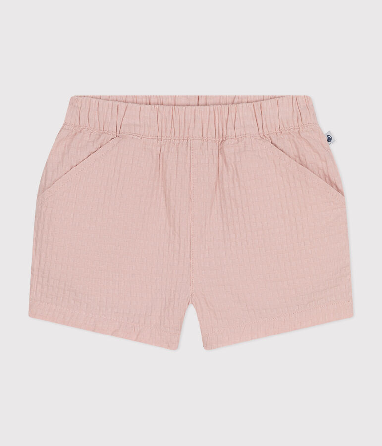Shorts in tessuto operato beb&egrave; rosa