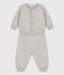 Completo 2 pezzi bebè in maglia di lana e cotone grigio BELUGA CHINE