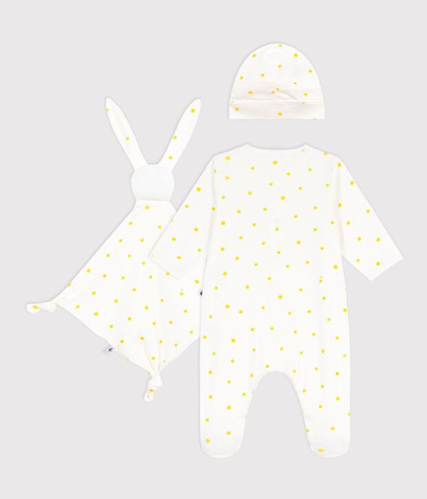Confezione regalo nascita in cotone con sole stampato multicolore