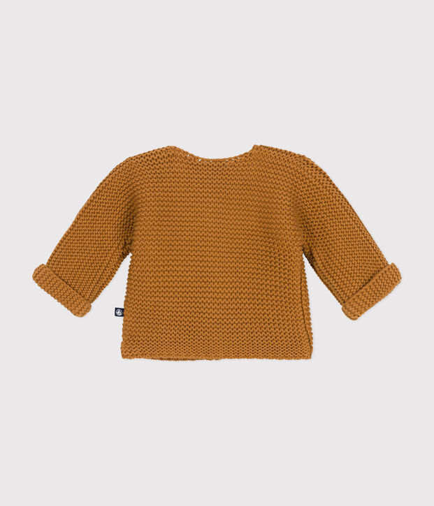 Cardigan in tricot a punto legaccio per beb&egrave; marrone