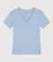 T-shirt a maniche corte in cotone tinta unita donna blu FLO