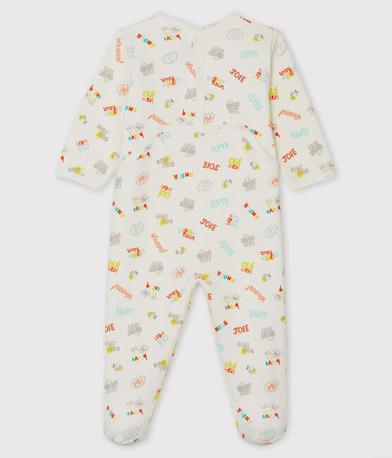 Tutina bebè femmina in molleton bianco MARSHMALLOW/bianco MULTICO