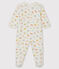 Tutina bebè femmina in molleton bianco MARSHMALLOW/bianco MULTICO