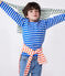 Maglia a righe a maniche lunghe in cotone unisex blu PERSE/bianco MARSHMALLOW