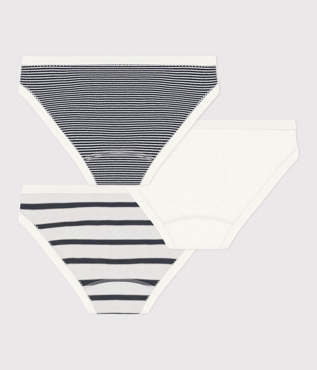 Confezione da 3 slip a righe bambina multicolore