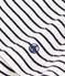 T-shirt L'Iconique scollo a V in cotone a righe donna bianco MARSHMALLOW/blu SMOKING