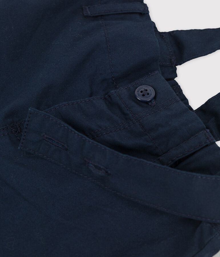 Shorts beb&egrave; a bretelle in adorabile tessuto serge blu SMOKING