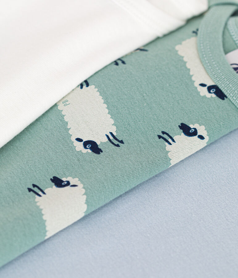 Confezione da 3 body a maniche lunghe in cotone con pecore stampate neonato variante 1