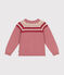 Cardigan in maglia jacquard di lana e cotone bambina rosa ROSEWOOD/ AVALANCHE