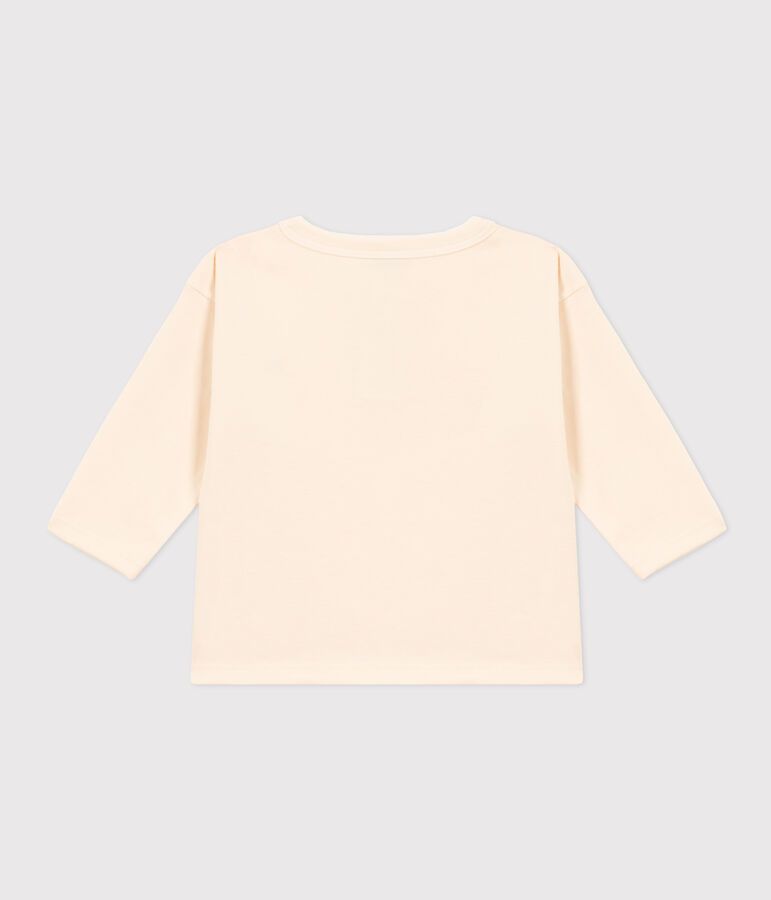 T-shirt a maniche lunghe in jersey per beb&egrave; ecru