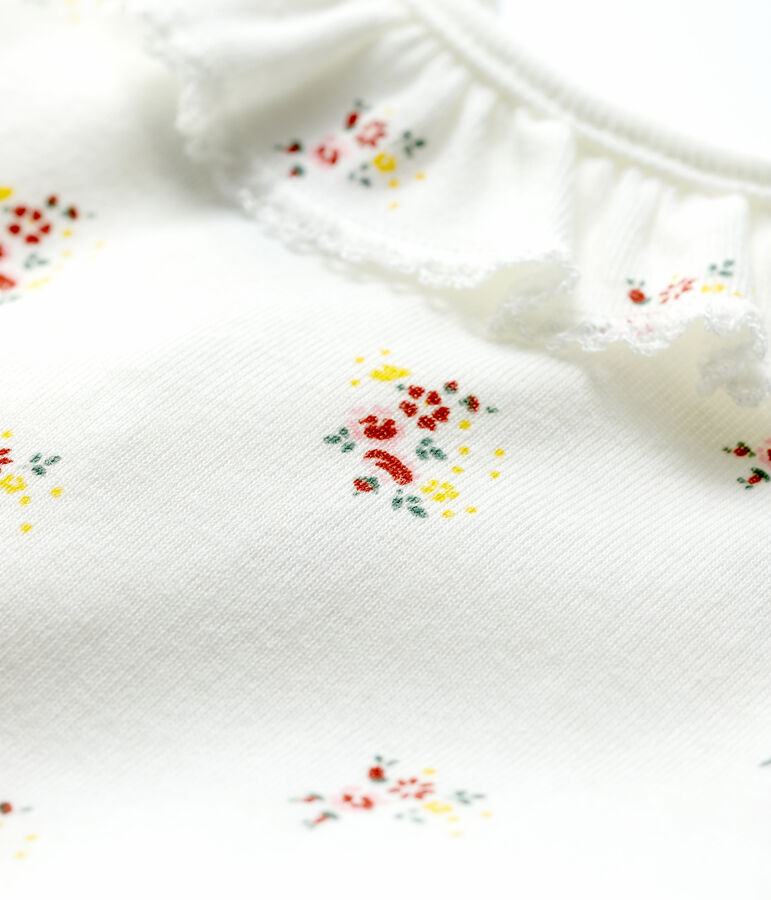 Body a manica corta e con colletto per beb&egrave; bianco/multicolore