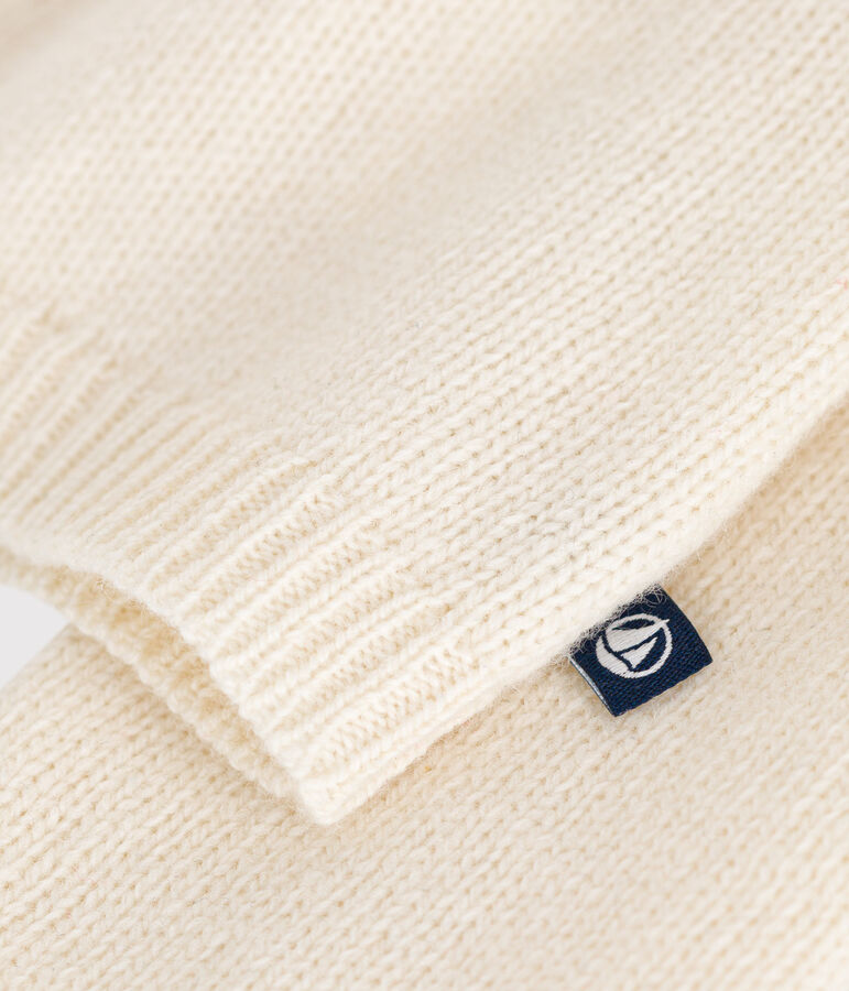 Cardigan con colletto in maglia con lana ecru AVALANCHE