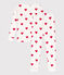 Pigiama aderente con cuori per bimbi, unisex bianco MARSHMALLOW/rosso TERKUIT