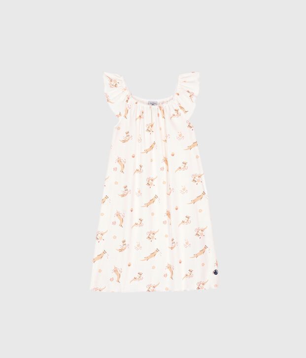 Chemise de nuit &agrave; manches courtes bianco/arancione/multicolore