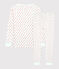 Pigiama snugfit fantasia Parigi bambino-bambina in cotone bianco MARSHMALLOW/rosso PEPS