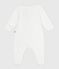 Pigiama con colletto in ciniglia tinta unita neonato bianco MARSHMALLOW