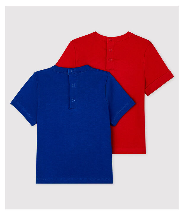 Confezione da 2 t-shirt a costine beb&egrave; maschio multicolore