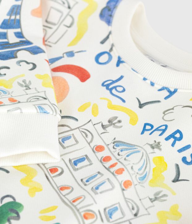 Felpa in cotone stampato bambino bianco/multicolore