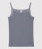 Canottiera con spalline L'ICONIQUE in cotone donna blu SMOKING/bianco MARSHMALLOW