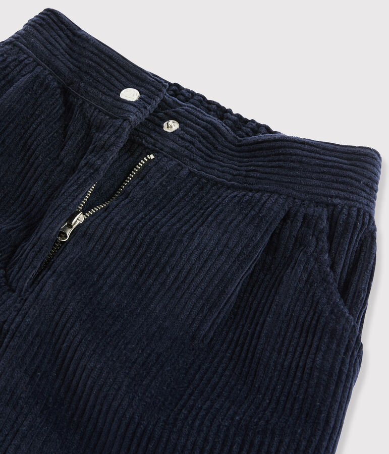 Pantaloni in velluto bambina blu