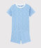 Pigiama corto fantasia banane bambino-bambina in cotone blu EDNA/bianco MARSHMALLOW