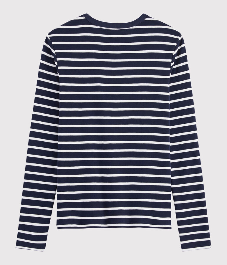 T-shirt iconica scollo rotondo Donna blu SMOKING/bianco MARSHMALLOW