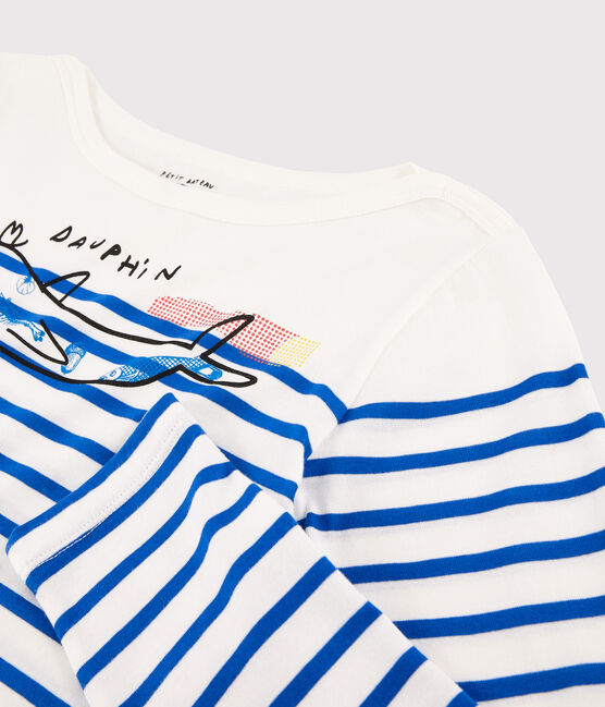 T-shirt alla marinara Donna Serge Bloch bianco MARSHMALLOW/blu PERSE