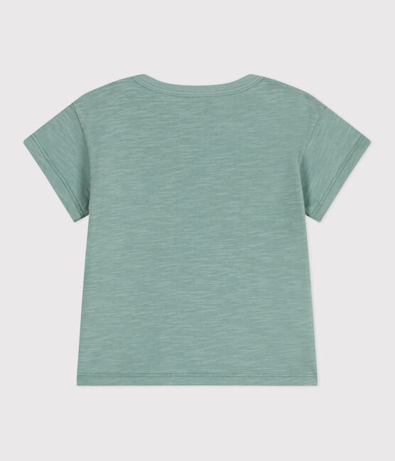T-shirt a maniche corte in cotone tinta unita neonato verde PAUL