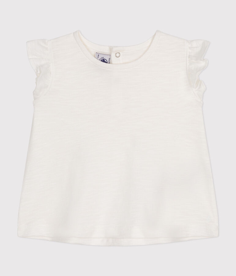Blusa senza maniche in cotone per beb&egrave; bianco MARSHMALLOW