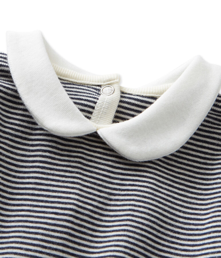 Body beb&eacute; femmina in millerighe blu SMOKING/beige COQUILLE