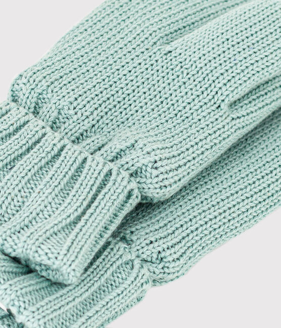 Muffole in maglia con fodera in pile bambino unisex verde PAUL