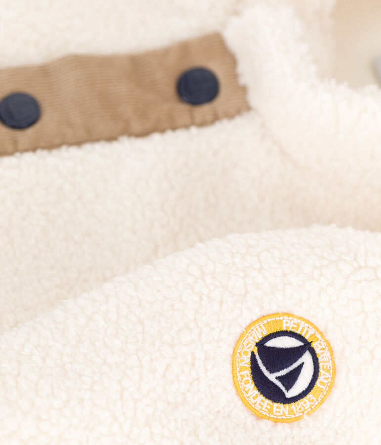 Cappotto in sherpa neonato. ecru/multicolore