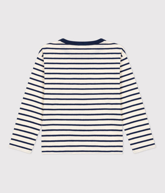 T-shirt bambino a maniche lunghe in cotone bianco AVALANCHE/ MEDIEVAL