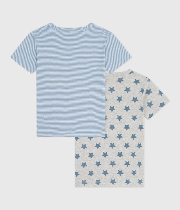 Set di T-shirt bambino a maniche corte in cotone con stampa a stelle multicolore