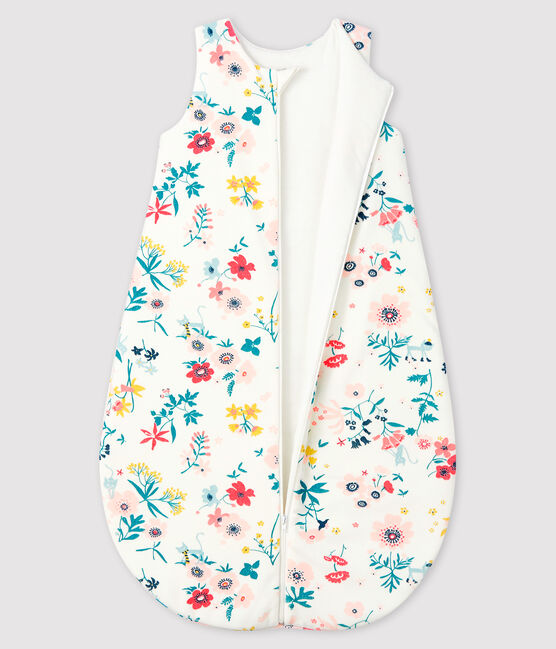 Sacco nanna bebé femmina in ciniglia bianco MARSHMALLOW/bianco MULTICO