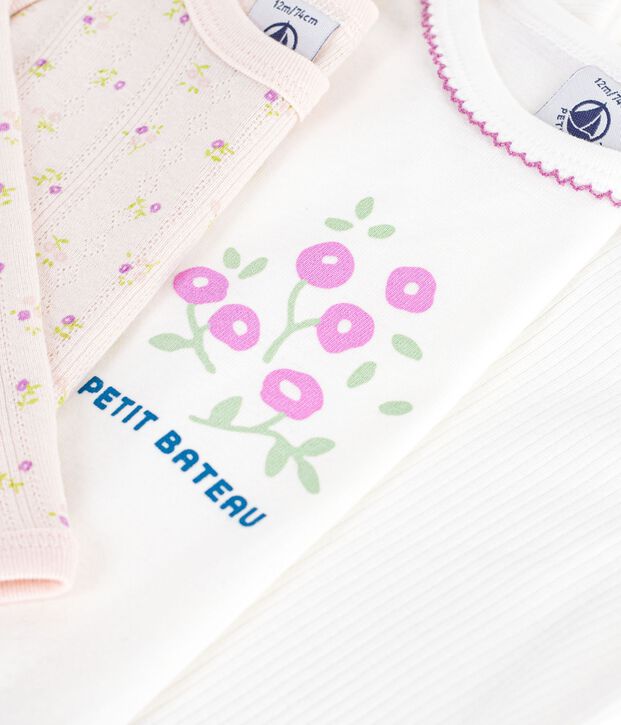 Lot de bodies manches longues en coton multicolore