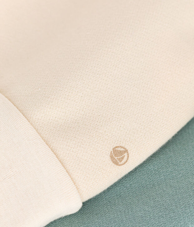 Maglia in tessuto felpato neonato ecru/multicolore