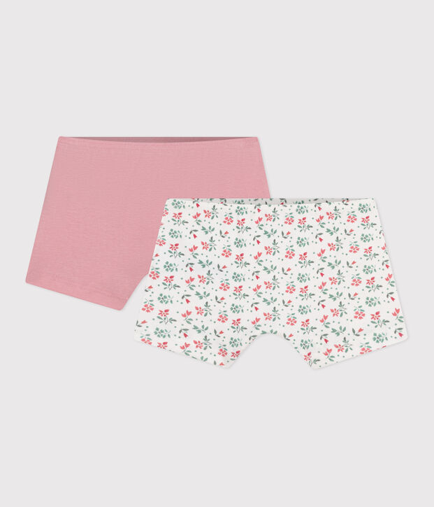 Set di 2 shorty lunghi in cotone a fiori bambino multicolore