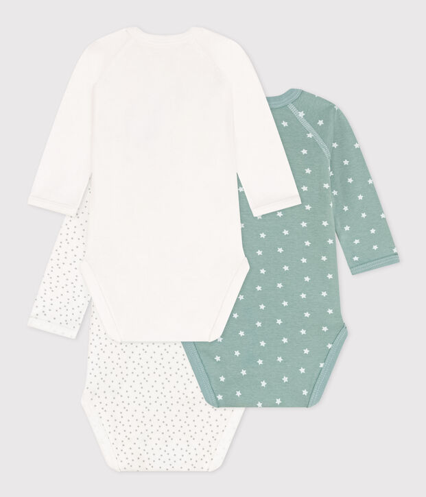 CONFEZIONE DA 3 BODY A MANICHE LUNGHE IN COTONE PER NEONATI multicolore