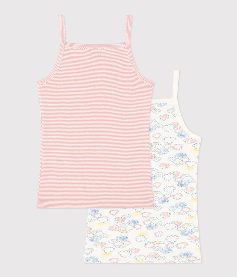 Confezione da 2 canottiere con spalline arcobaleno in cotone bambino multicolore