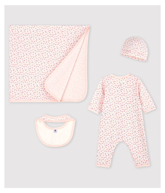 Cofanetto regalo nascita rosa bebè in cotone biologico variante 1