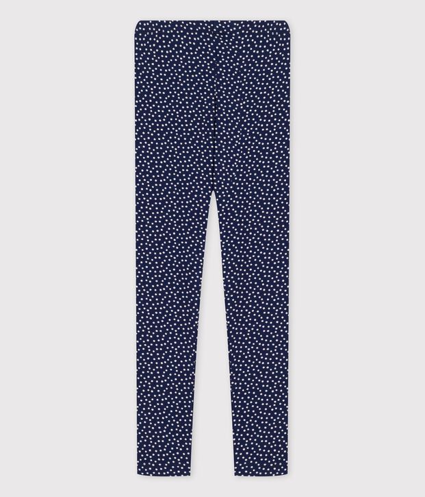 Jeggings in jersey elasticizzato bambina blu/bianco