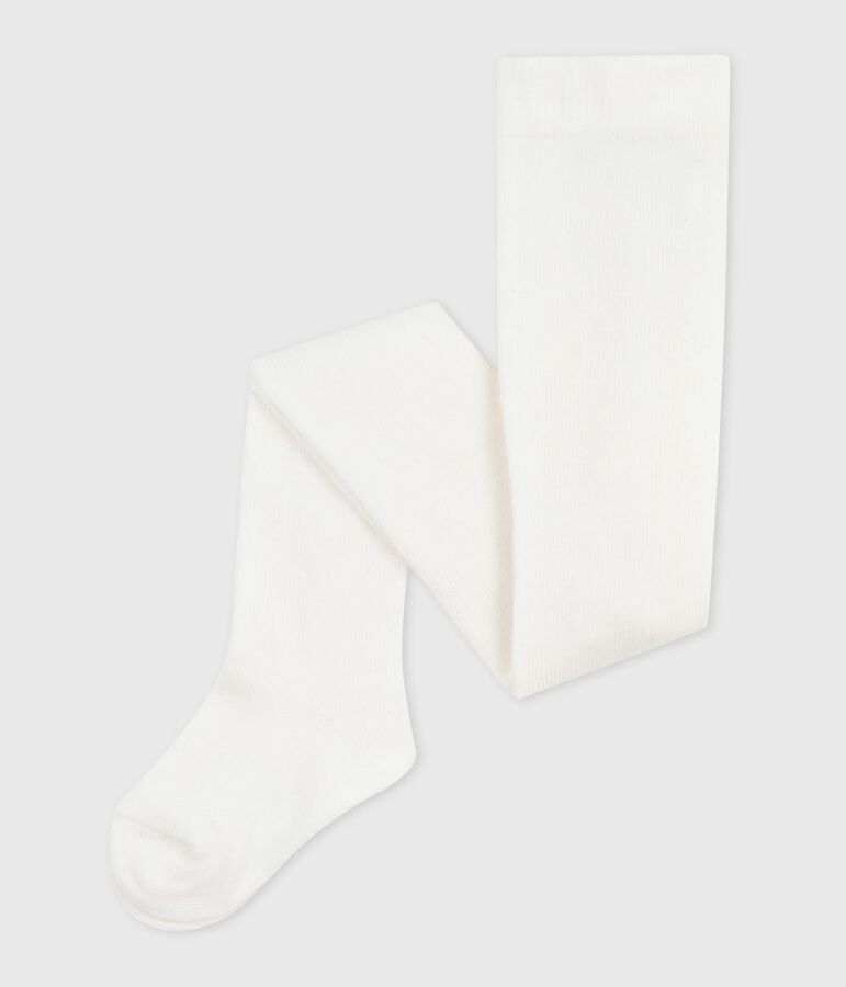 Collant in cotone tinta unita neonata bianco MARSHMALLOW