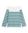 Maglia alla marinara in jersey bambina bianco/verde