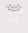 Completo in maglia jacquard fantasia neonato blu/blu