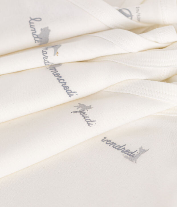 Set da 5 body incrociati a maniche lunghe in cotone neonato multicolore