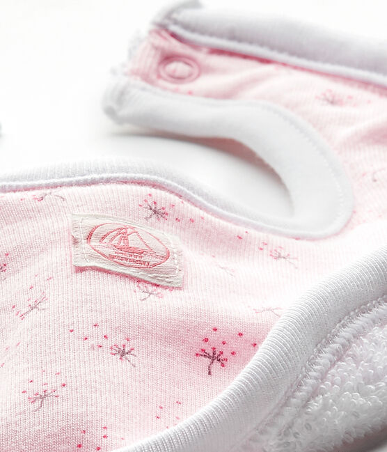 Bavaglino bebé unisex stampato rosa VIENNE/bianco MULTICO